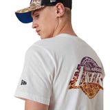 Tricou pentru bărbați New Era NBA Team Water Print LA Lakers T-shirt White