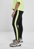 Urban Classics Ladies Neon Side Stripe Leggings black/electriclime