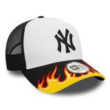 Capace New Era 9FORTY E-Frame MLB FLAME Trucker Cap Black White