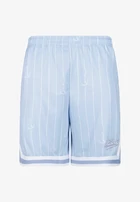 Karl Kani Small Varsity Logo Pinstripe Mesh Shorts light blue/white