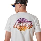 Tricou pentru bărbați New Era NBA Team Water Print LA Lakers T-shirt White