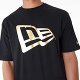 New Era Flag Oversized T-Shirt Black Gold